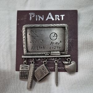 New Spoontiques Pewter Pin Brooch with Math Charms Math Teacher